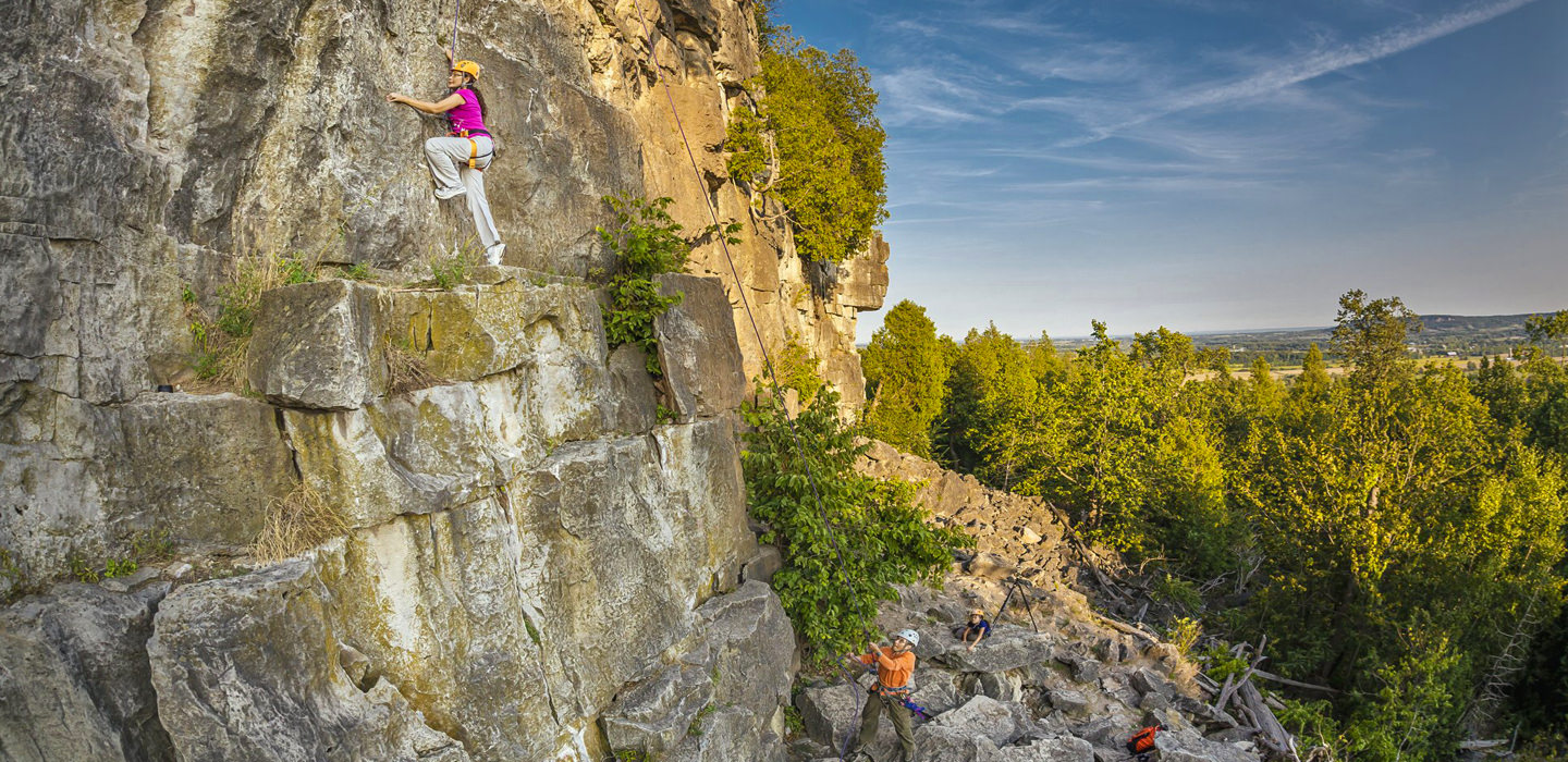 ロッククライミングとアイスクライミング Destination Ontario