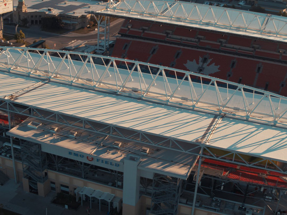 Vista aérea del estadio BMO Field donde juegan al fútbol los Toronto Argos.